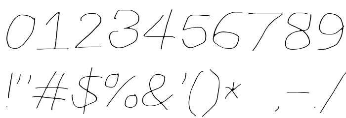 CiSf OpenHand Hairline Extended Oblique Font OTHER CHARS