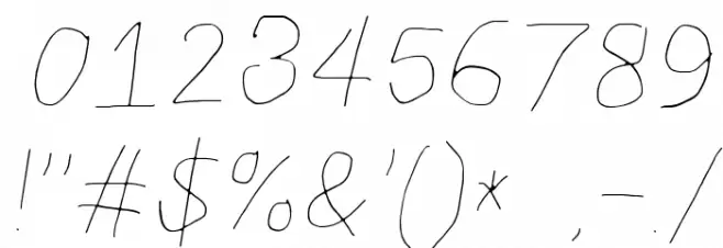 CiSf OpenHand Hairline Oblique Font OTHER CHARS