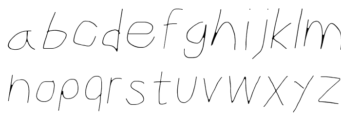 CiSf OpenHand Hairline Oblique Font LOWERCASE