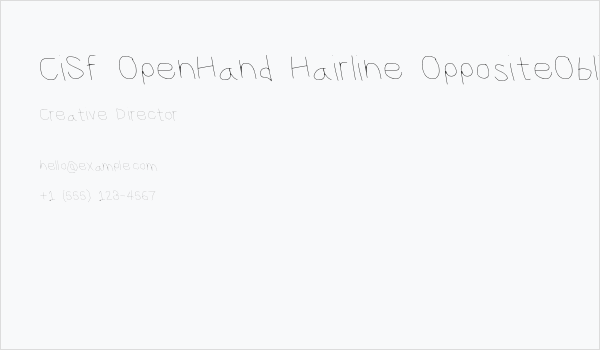 CiSf OpenHand Hairline OppositeOblique Business Card