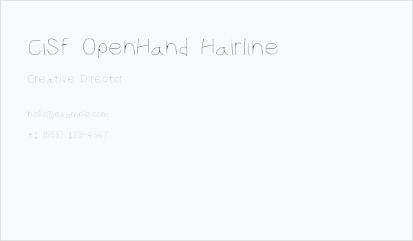 CiSf OpenHand Hairline Business Card