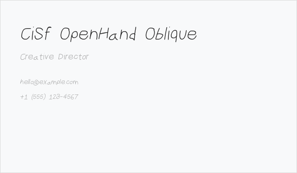 CiSf OpenHand Oblique Business Card