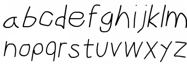 CiSf OpenHand Oblique Font LOWERCASE