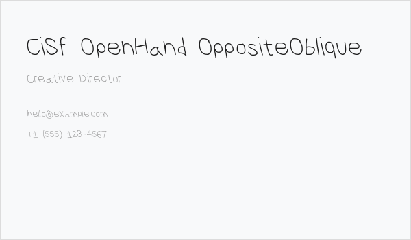 CiSf OpenHand OppositeOblique Business Card