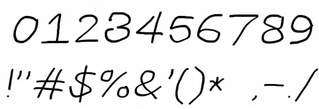 CiSf OpenHandSquished Oblique Font OTHER CHARS