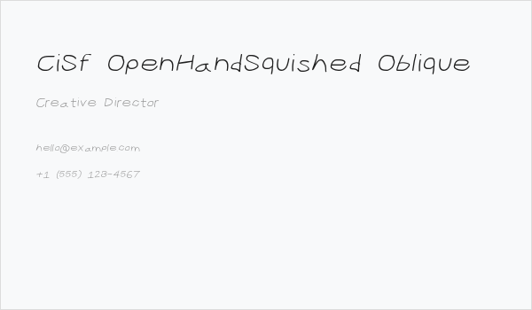 CiSf OpenHandSquished Oblique Business Card