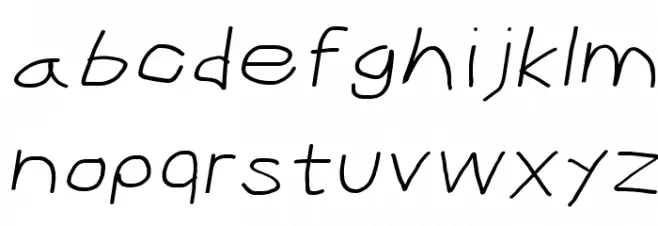 CiSf OpenHandSquished Oblique फ़ॉन्ट लोअरकेस