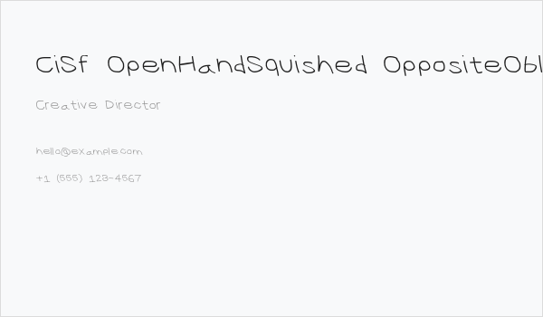 CiSf OpenHandSquished OppositeOblique Business Card