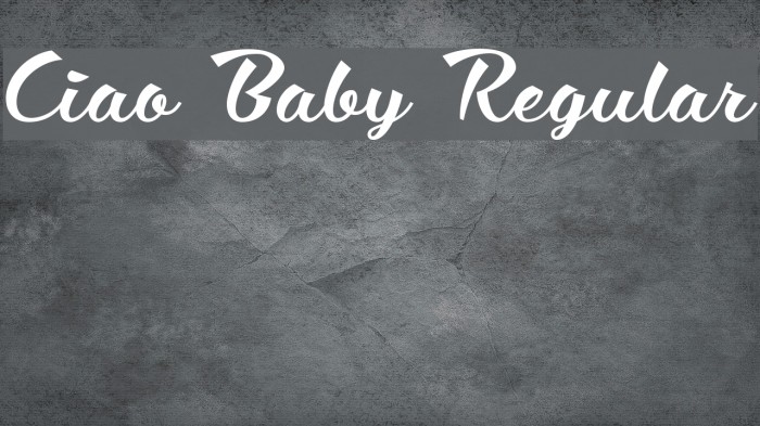 Ciao Baby Regular Font examples
