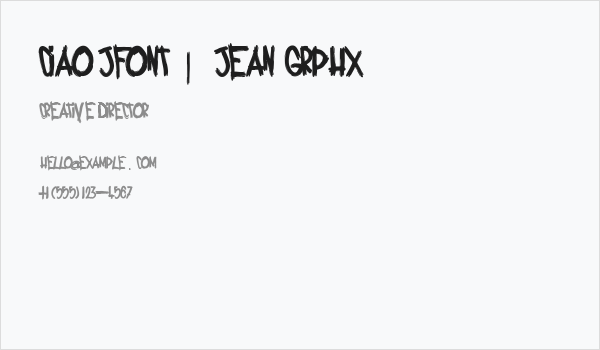 Ciao jFont | Jean Grphx Business Card