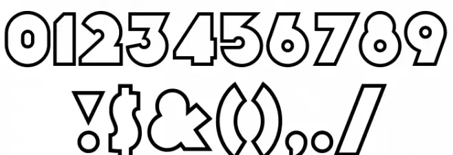 Ciclope Black Black Outline Font OTHER CHARS