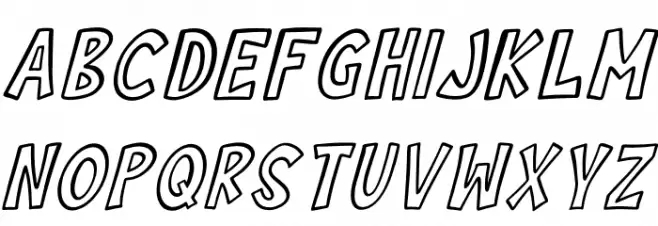 Cilok There Outline Italic Polices MAJUSCULES
