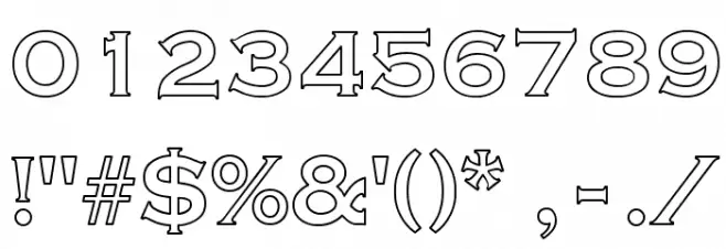 Cimier Hollow Font OTHER CHARS