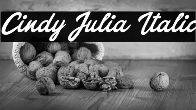 Cindy Julia Italic Font examples