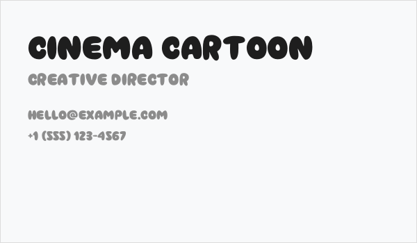 Cinema Cartoon Business Card
