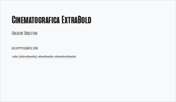 Cinematografica ExtraBold Business Card