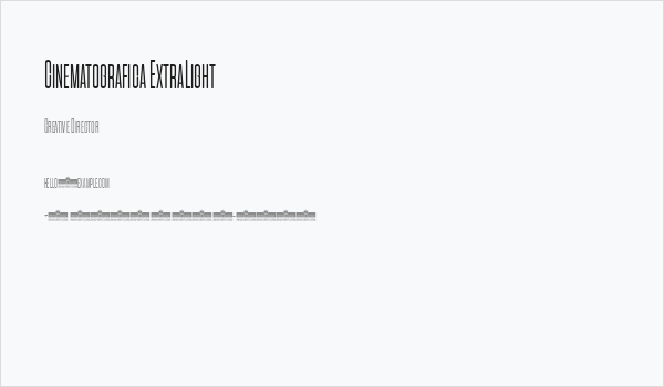 Cinematografica ExtraLight Business Card