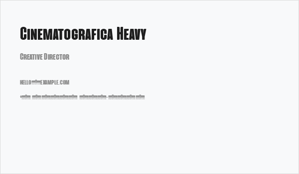 Cinematografica Heavy Business Card