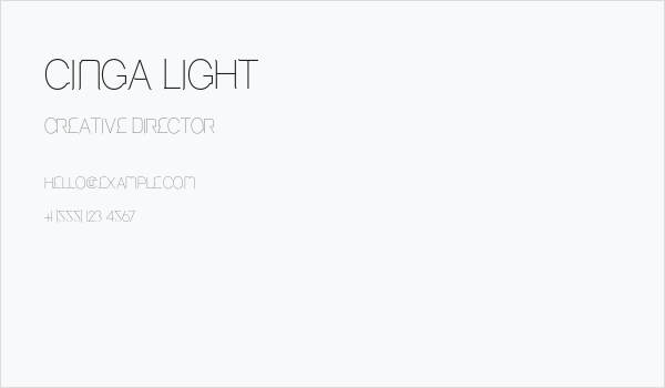 Cinga Light Business Card
