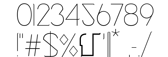 Cinga UltraLight Font OTHER CHARS