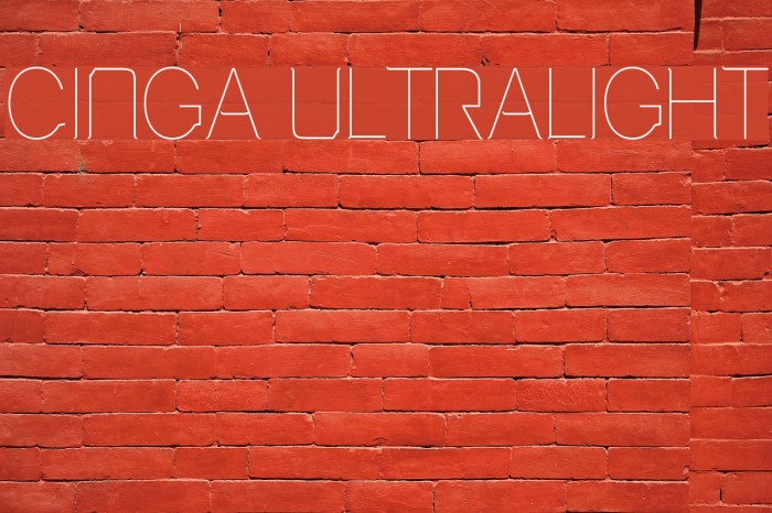 Cinga UltraLight Font examples