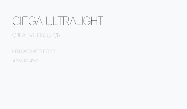 Cinga UltraLight Business Card
