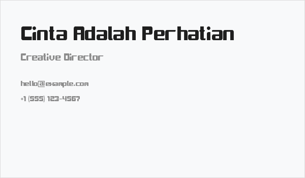 Cinta Adalah Perhatian Business Card