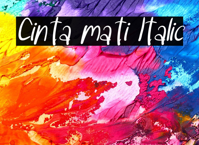 Cinta mati Italic Example 1