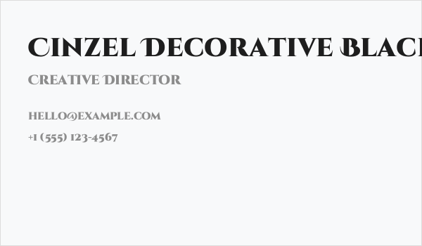 Cinzel Decorative Black Business Card