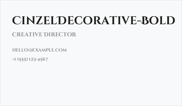 CinzelDecorative-Bold Business Card