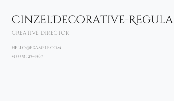CinzelDecorative-Regular Business Card