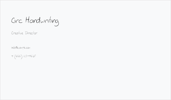 Circ Handwriting Business Card