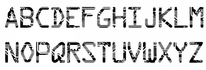 Circuit Schriftart Kleinbuchstaben