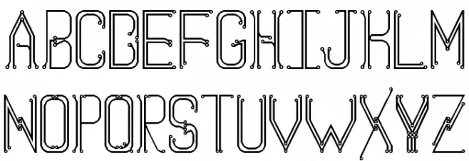 Circuitboard Regular Schriftart Groß