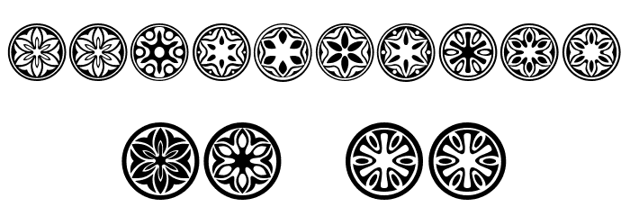 Circular Ornaments Regular Caratteri ALTRI CARATTERI