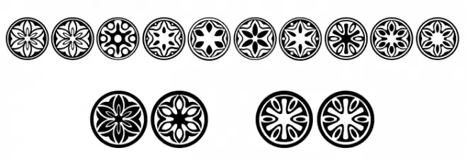Circular Ornaments Regular Caratteri ALTRI CARATTERI