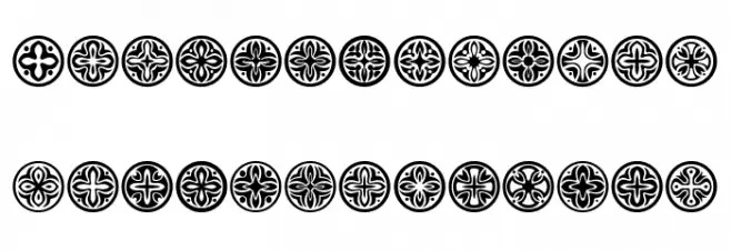 Circular Ornaments Regular Caratteri MINUSCOLO