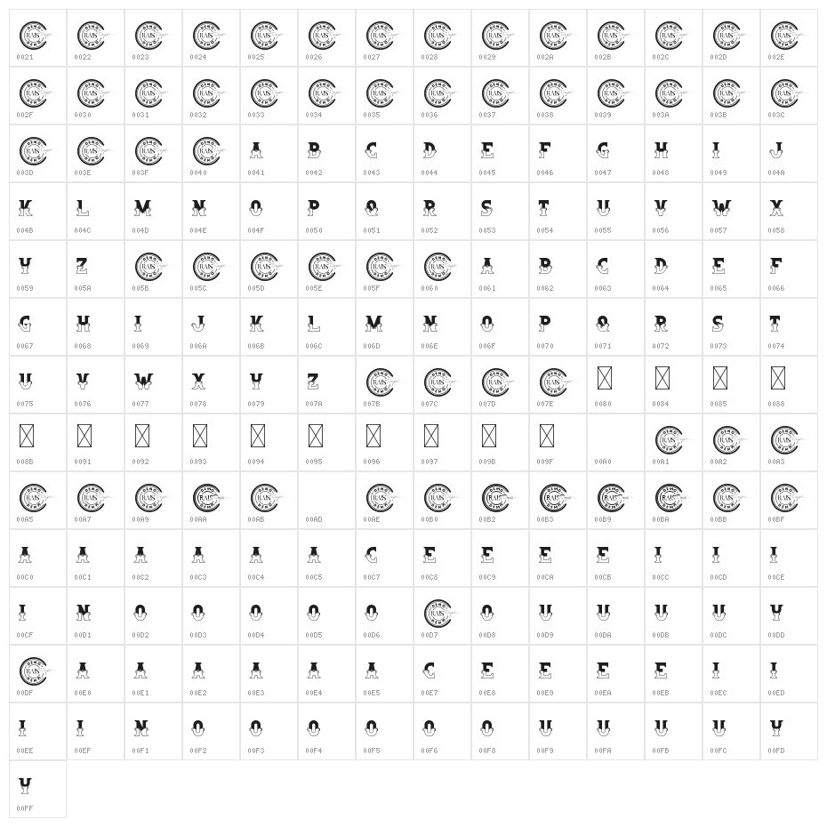 Circus Fun Demo Character Map