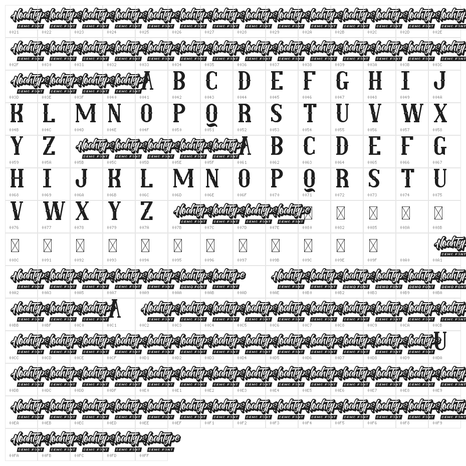Circus World Demo Character Map