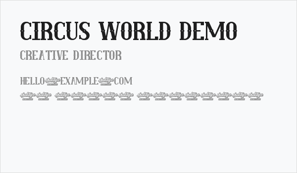 Circus World Demo Business Card
