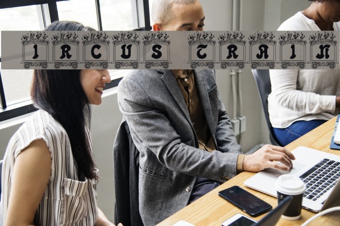 Circus train Font examples