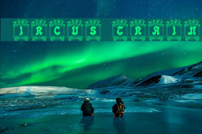 Circus train Font examples
