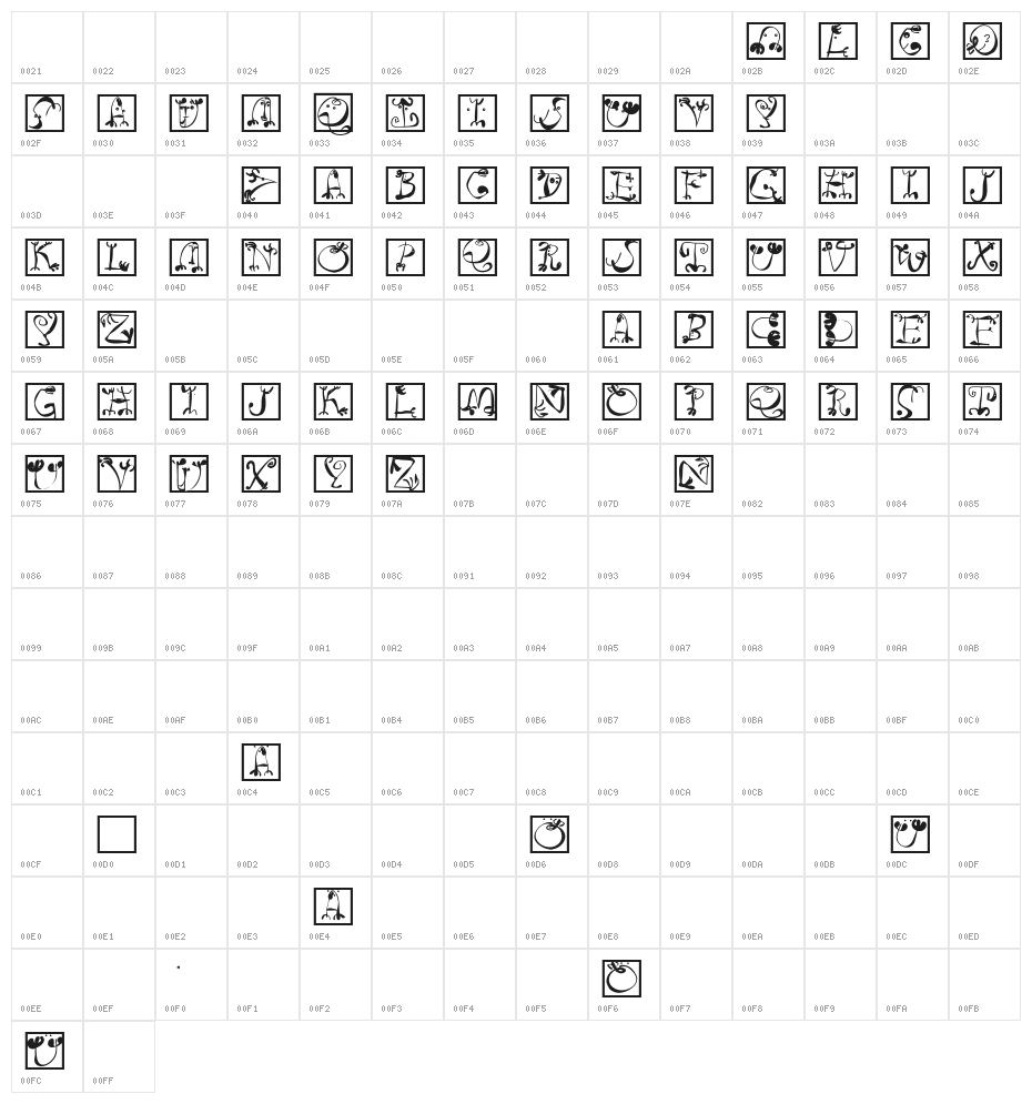 CircusBoldSquares Character Map