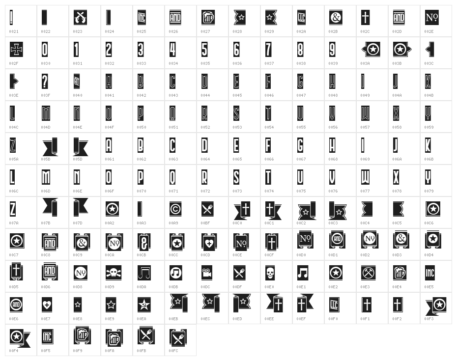 Circusant Regular Character Map