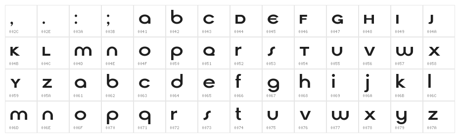Cirqua Character Map