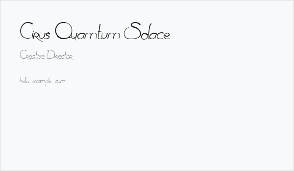 Cirus Quamtum Solace Business Card