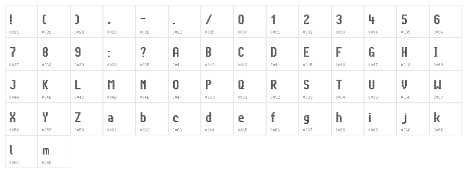 Citaro Voor [Dubbele hoogte, breed] Regular Character Map
