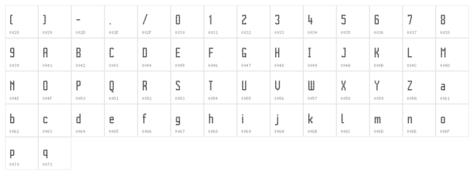 Citaro Voor [dubbele hoogte, midden/dubbel] Regular Character Map
