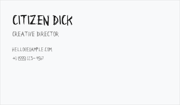 Citizen Dick Business Card