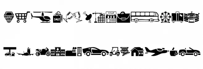 City Icons Шрифта ВЕРХНИЙ